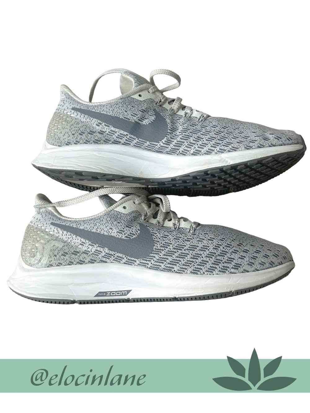 Nike Women’s Light Gray/White Flyknit Running Sneakers